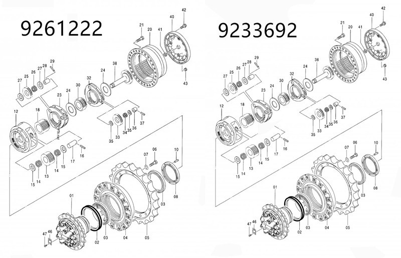 TEM Rotating Excavator Hydraulic Spare Parts Final Drive Travel Reducer Gearbox Reduction 227-6949 For  320